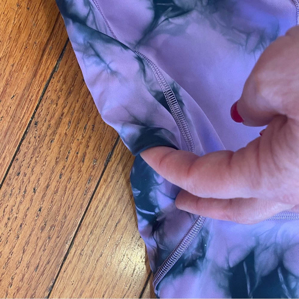 Lululemon Power Thru High-Rise Legging Tie Dye Purple Graphite Grey NWOT size 6 - Picture 5 of 7